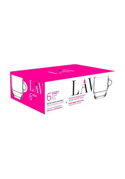 Lav Cozy Cam Espresso Fincanı 6 Kişilik 91 ml (Türk Kahvesi Fincanı )