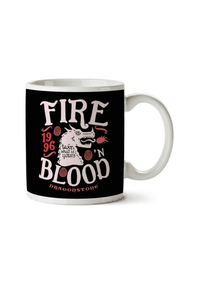 Fire And Blood Dragonstone Targaryen Game Of Thrones İki Tarafı Baskılı Kupa Bardak