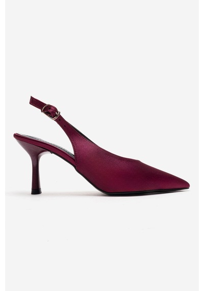 Esatsani Bordo Saten Arka Açık 9 Cm İnce Topuklu Özel Günler Davet Stiletto Kadın Ayakkabı Bordo Saten Esatsani Bordo Saten Arka Açık 9 Cm İnce Topuklu Özel Günler Davet Stiletto Kadın Ayakkabı Bordo Saten