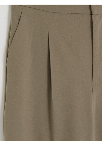 Lcw Comfort Kahverengi Regular Fit Kadın Pileli Kumaş Pantolon
