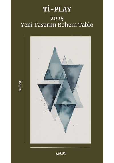 Bohem Tablo Üçüncü Göz, Manevi, Pastel Renkler, Vintage Bohem Duvar Sanatı Çerçevesiz Tablo