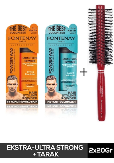 Fontenay Saç Şekillendirici Pudra Toz Wax Mat Effect Ve Ultra Strong 20gr + 1016 Tarak'ı 3'lü Set