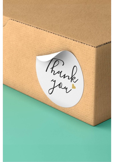 Thank You Kalpli Kargo Paket Sticker Etiketi 3x3cm St2062 Çok Renkli
