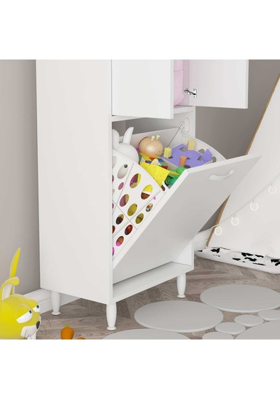 Alkurhome Modilayn Loretta New 50X140 Cm Oyuncak Dolabı, Düzenleyici Çamaş Beyaz