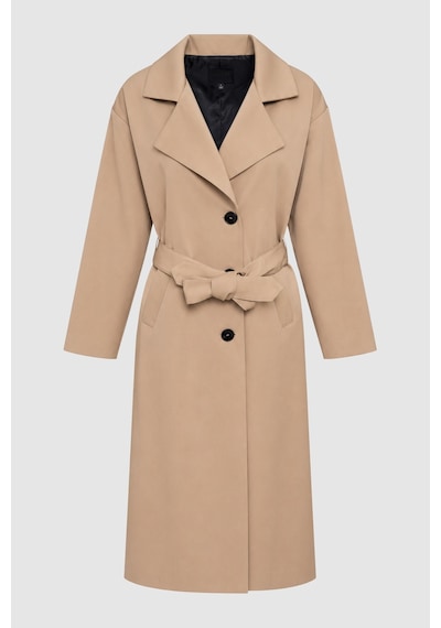 Thalure Kadın Camel Oversize Kuşaklı Trençkot