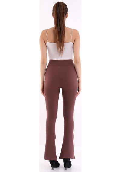 Self Clothing Kadın Kahve Yüksek Bel Fitilli Dayanıklı Örme Kumaş Toparlayıcı IKahve Kahverengi