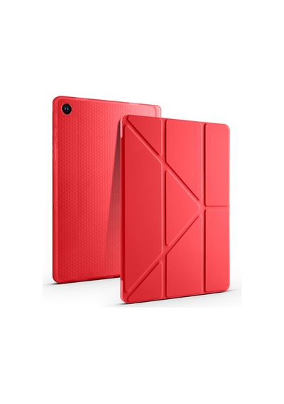 Maks Technology Galaxy Uyumlu Tab A11 Plus Kılıf Mkst Tri Folding Kalem Bölmeli Standlı Kılıf - Koyu Mor Tablet Kılıfı