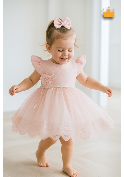 Babyhola 0-24 Ay Gofre Tül Etekli Kız Bebek Çocuk Abiye Bayramlık Elbise Saç Bandı Set Pembe 1007 Pudra Babyhola 0-24 Ay Gofre Tül Etekli Kız Bebek Çocuk Abiye Bayramlık Elbise Saç Bandı Set Pembe 1007 Pudra