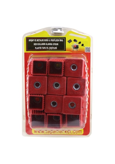 M12 Somunlu Plastik 40x40 İç Tapa (kırmızı)