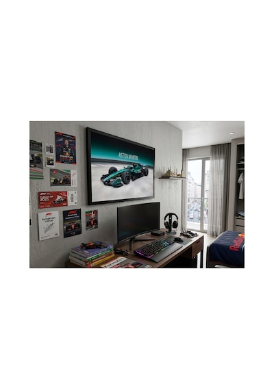 Aston Martin Poster 48x33 Cm Çerçeveli Valkyrie Amr Pro Yarış Arabası Tablosu Spor Araba Duvar Dekoru