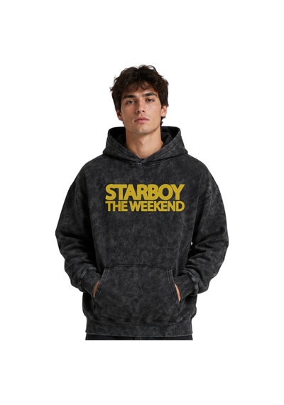 Sevbano Starboy The Weeknd Rapper Şarkıcı Baskılı Unisex Oversize Premium Siyah