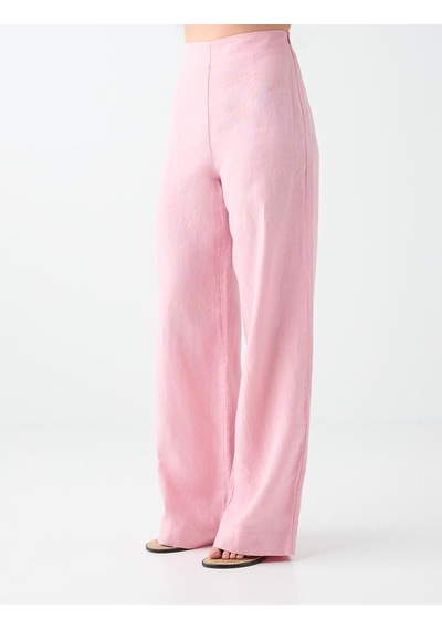 Jimmy Key Jimmy Key Pembe %100 Keten Normal Paça Normal Bel Uzun Pantolon 6sw187026610