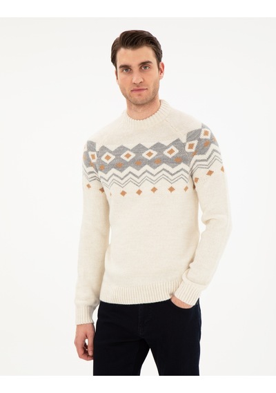 Pierre Cardin Erkek Ekru Kazak /triko 50296448-vr019 Ekru