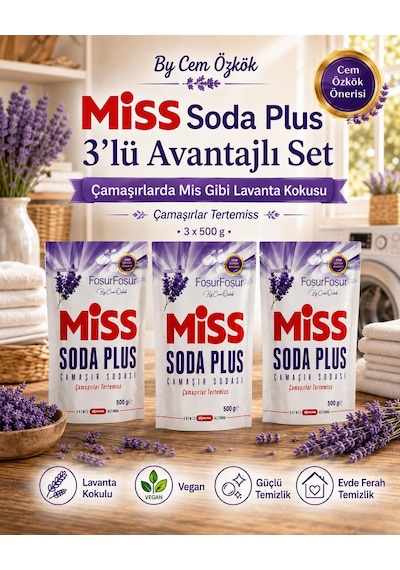 Miss Soda Plus Lavanta 500 Gr 3 Adet