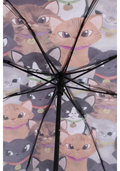 Newdaki Kedi Desenli 8 Telli Manuel Şemsiye Çok Renkli