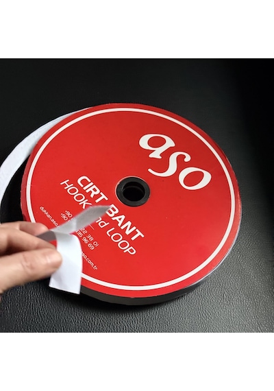 Yapışkanlı Cırt Bant Seti 25 Metre 25m Dişi + 25m Erkek Yüksek Güçlü Yapışkanlı Hook Loop Şerit Bant Beyaz, 2 Cm