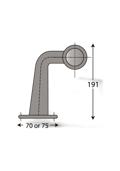 Dsl-610.367 Eğri Boynuz Takoz Lamba Dorse Led'li 191mm 0821l 12v/24v