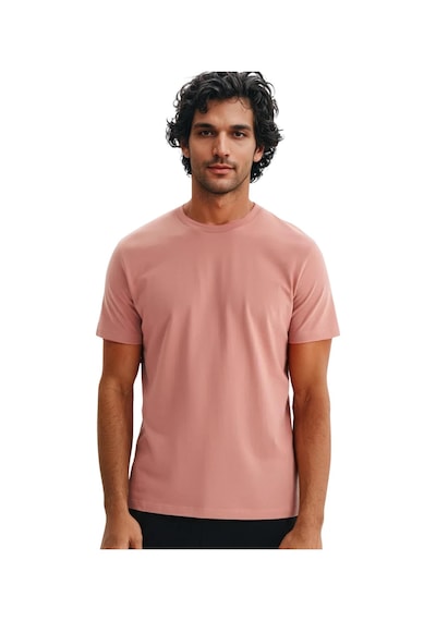 Arma Ar-ma Erkek Bisiklet Yaka Tişört Baskisiz Basic Örme Kumaş Regular Fit %100 Pamuk 30/1 Penye Süprem Y31344408202 Pembe-p11