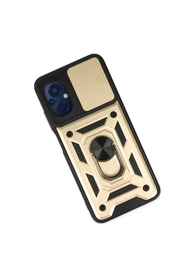 Xiaomi Poco M5 Uyumlu Kılıf Pars Lens Yüzüklü Silikon - Gold