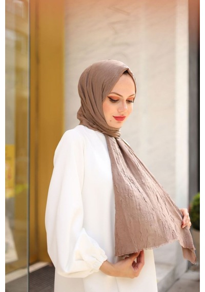 Bambu Kraş Şal Tesettür Giyim, Yüksek Kalite, Hafif, Rahat, Şık, Premium, Lux, Shawl, Scarf Vizon
