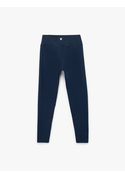 Koton Yüksek Bel Skinny Fit İnterlok Dikiş Detaylı Spor Tayt Lacivert 6wak40046nk Lacivert