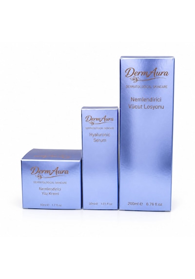 Dermaura Premium Yoğun Nem Seti Hyaluronic Acid Serum, Nemlendirici Yüz Kremi Ve Nemlendirici Vücut Losyonu İle Tam Nem Bakımı Seti