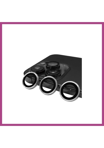 Gees Global İphone 13 Pro Max Uyumlu Raze Metal Kamera Lens - Gümüş Gbzs
