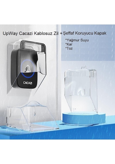 Cacazı Ledli 60 Melodi Kablosuz Kapı Zili + Koruyucu Kapak