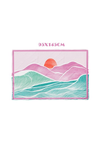 Sunwave Pembe Desen İç Göstermeyen Saten Pareo Çok Renkli
