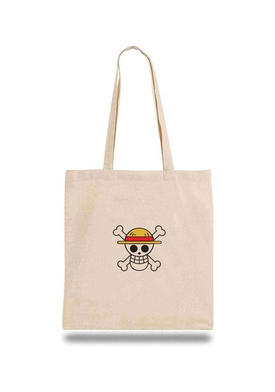 Bez Çanta Anime One Piece Logo Bej