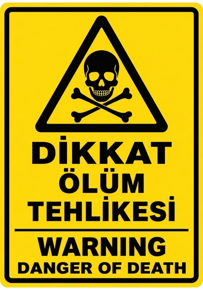 Dikkat Ölüm Tehlikesi 50x70cm Pvc Isg Levha V2