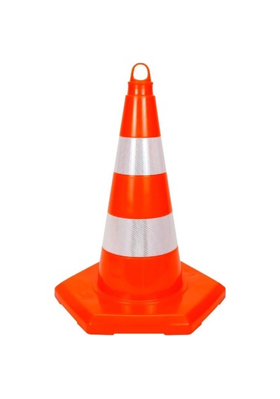 5 Adet Pvc Trafik Konisi 50 Cm Reflektifli 6 Kenar Trafik Dubası Seti-3550