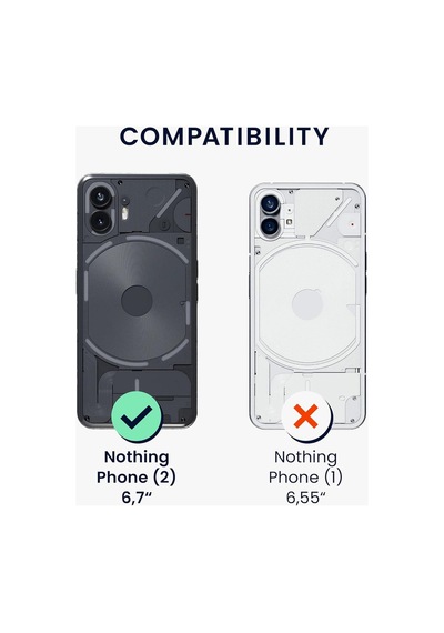 Caseonn Nothing Phone 2 Kılıf Transparan Silikon Koruma Şeffaf Çok Renkli