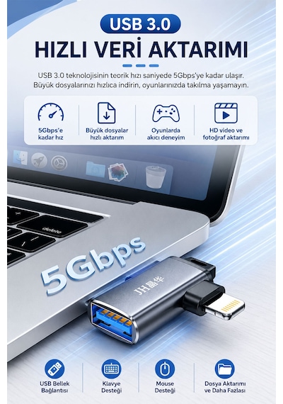 2si 1 Arada Usb 3.0 Otg Dönüştürücü, Type-c Ve Lightning Uyumlu Adaptör, 5gbps Veri Aktarımı, Usb Bellek Klavye Mouse Gamepad Telefon Tablet Bağlantısı S370 2si 1 Arada Usb 3.0 Otg Dönüştürücü, Type-c Ve Lightning Uyumlu Adaptör, 5gbps Veri Aktarımı, Usb Bellek Klavye Mouse Gamepad Telefon Tablet Bağlantısı S370
