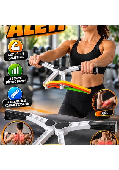 Katlanabilir Direnç Bantlı Üst Vücut Egzersiz Aleti Çok Yönlü Fitness Seti Çok Renkli