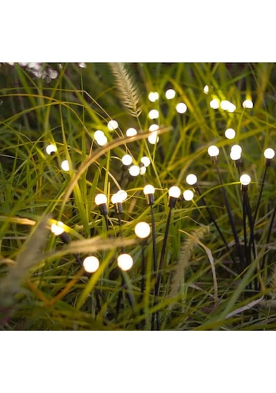 İndecor Houseware 6 Led'li Sarı Güneş Enerjili Bahçe Aydınlatması Balkon Lamba Solar Işık Ateş Böceği Peyzaj Çiçeği Sıcak Beyaz