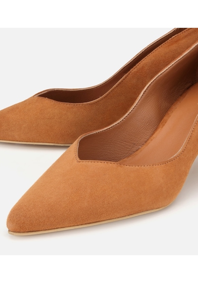 Hotiç Kadın Süet Deri Taba Kısa Topuklu Stiletto 01ayh321890a340 01ayh321890a340