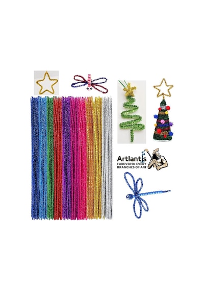 Metalik Şönil Renkli 30 Cm 100'lü 1 Paket Artlantis 30 Cm Renkli