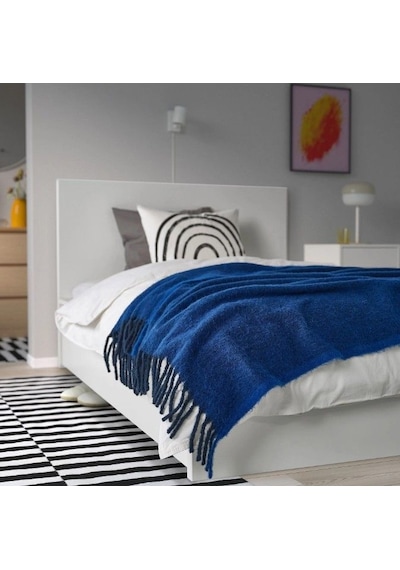 Ikea Klıppoxel Polar Koltuk Örtüsü Tek Kişilik 130 X 170 Cm Iki Renkli Mavi