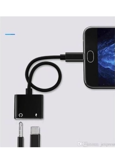 Xiaomi Mi 8 Pro Type-C Kulaklık Şarj Kiti Aynı Anda 3.5Mm Jak
