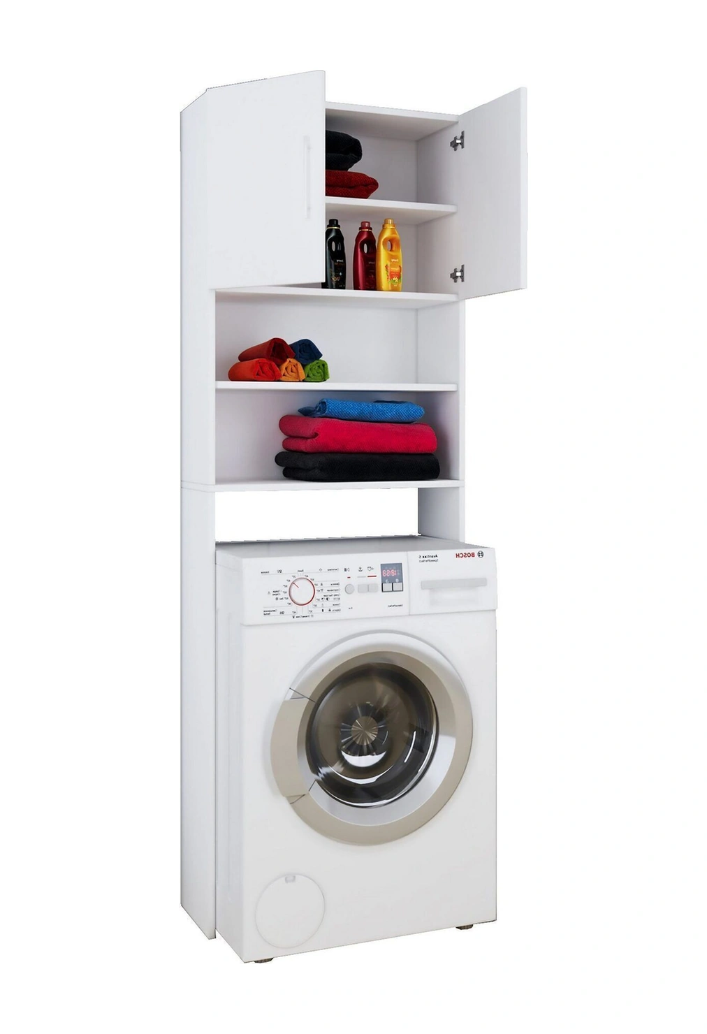 Sumru Banyo Dolabı-çok Amaçlı-çamaşır Makinesi Dolabı Beyaz Beyaz
