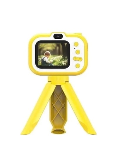 Dijital Fotoğraf Makinesi Çocuk Mini 1080p Hd Kamera Selfie Tripotlu Ön Arka Kamera