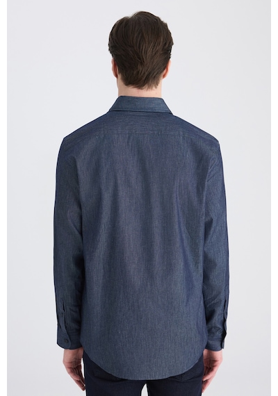 D'S Damat Ds Damat Comfort İndigo Düz Gömlek 5hc02ph06327m Çok Renkli