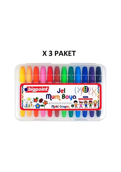 Bigpoint Jel Mum Boya 12 Renk X 3 Adet Çok Renkli