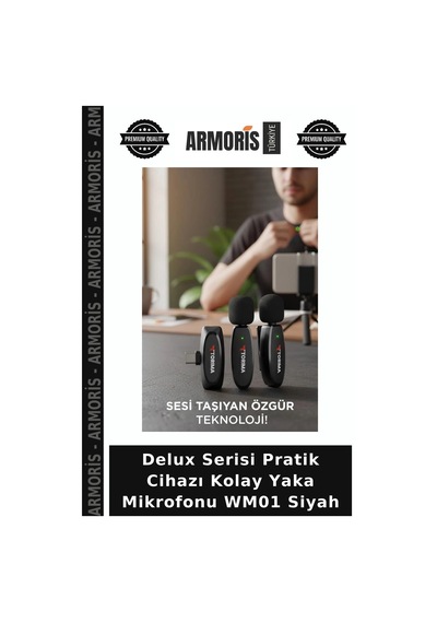 Delux Serisi Pratik Cihazı Kolay Yaka Mikrofonu Wm01 Siyah