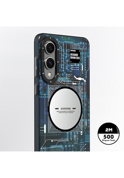 Galaxy S25 Edge Kılıf M-safe Uyumlu Youngkit Technology Serisi Kapak Mavi