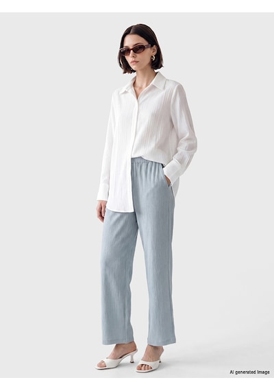 Lcw Modest Mavi Beli Lastikli Kadın Krep Pantolon
