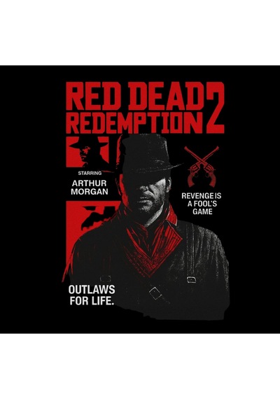 Red Dead Redemption 2 - Oyun Baskılı Unisex %100 Pamuk Kapüşonlu Siyah Sweatshirt Siyah