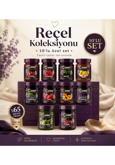 Reçel Koleksiyonu 10 Adet %65 Meyveli