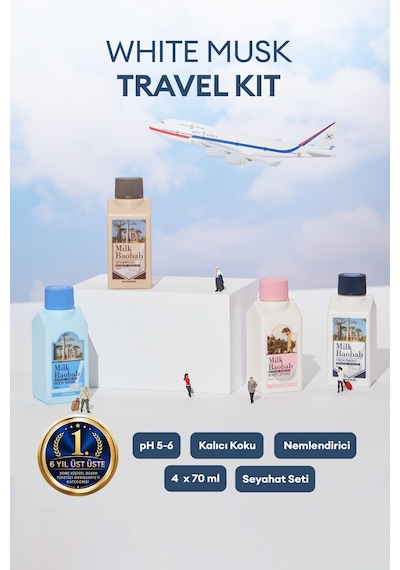 Yoğun Nem Sunan Saç Ve Vücut Seyahat Seti Mılk Baobab Original Travel Kit White Musk Tüm Saç Tipleri